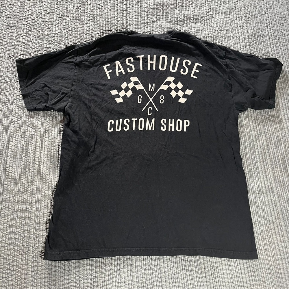 Fasthouse Custom Speed Shop T-Shirt Black Large Men's Motocross Short Sleeve Tee